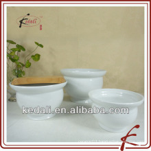 ceramic bowl set with oak wooden cut lid